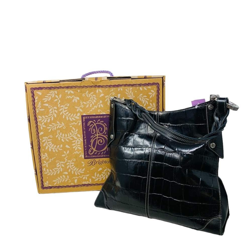Brighton Black Croc Embossed Purse